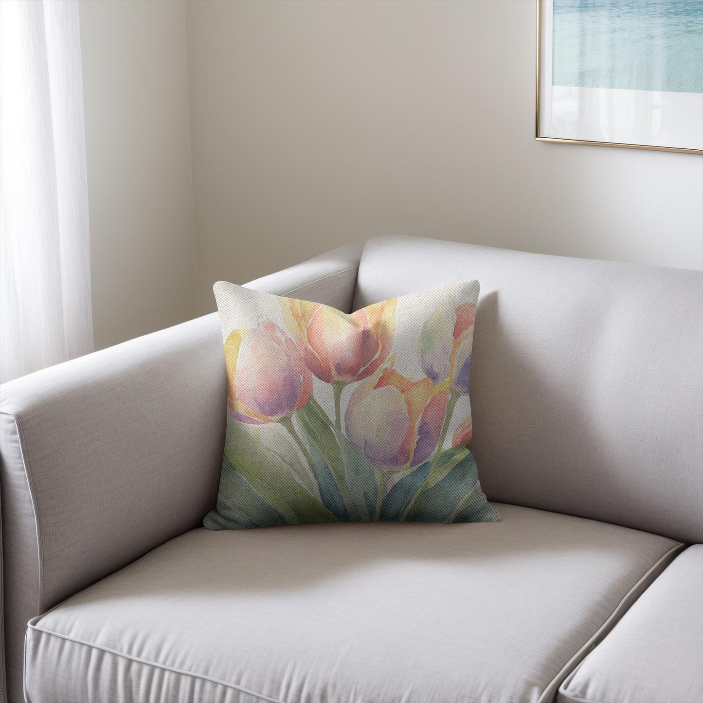 Flowers Tulip Woven Throw Pillow
