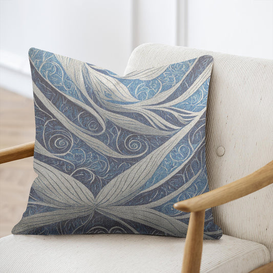 Blue Pattern 2 Woven Throw Pillow